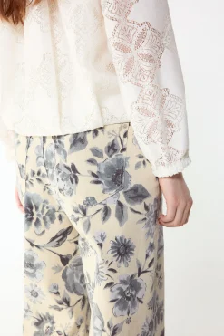 Jeans recto flores