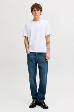 Jeans relaxed tiro alto algodón