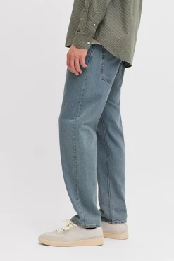 Jeans relaxed tiro medio vaquero