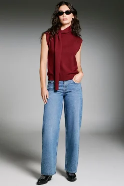 Jeans Wide Leg strass