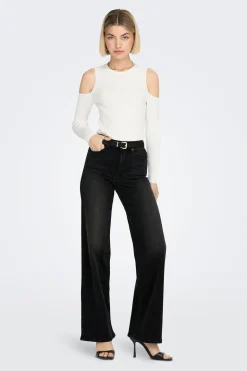 Jeans Wide Leg Tiro Alto