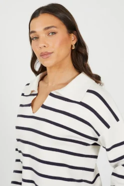 Jersey a rayas con cuello polo