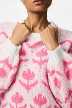 Jersey estampado floral cuello redondo