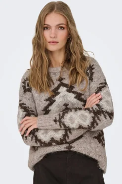 Jersey jacquard cuello redondo
