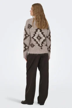 Jersey jacquard cuello redondo