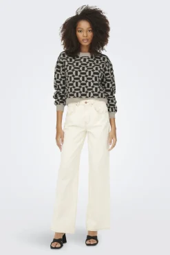 Jersey jacquard cuello redondo