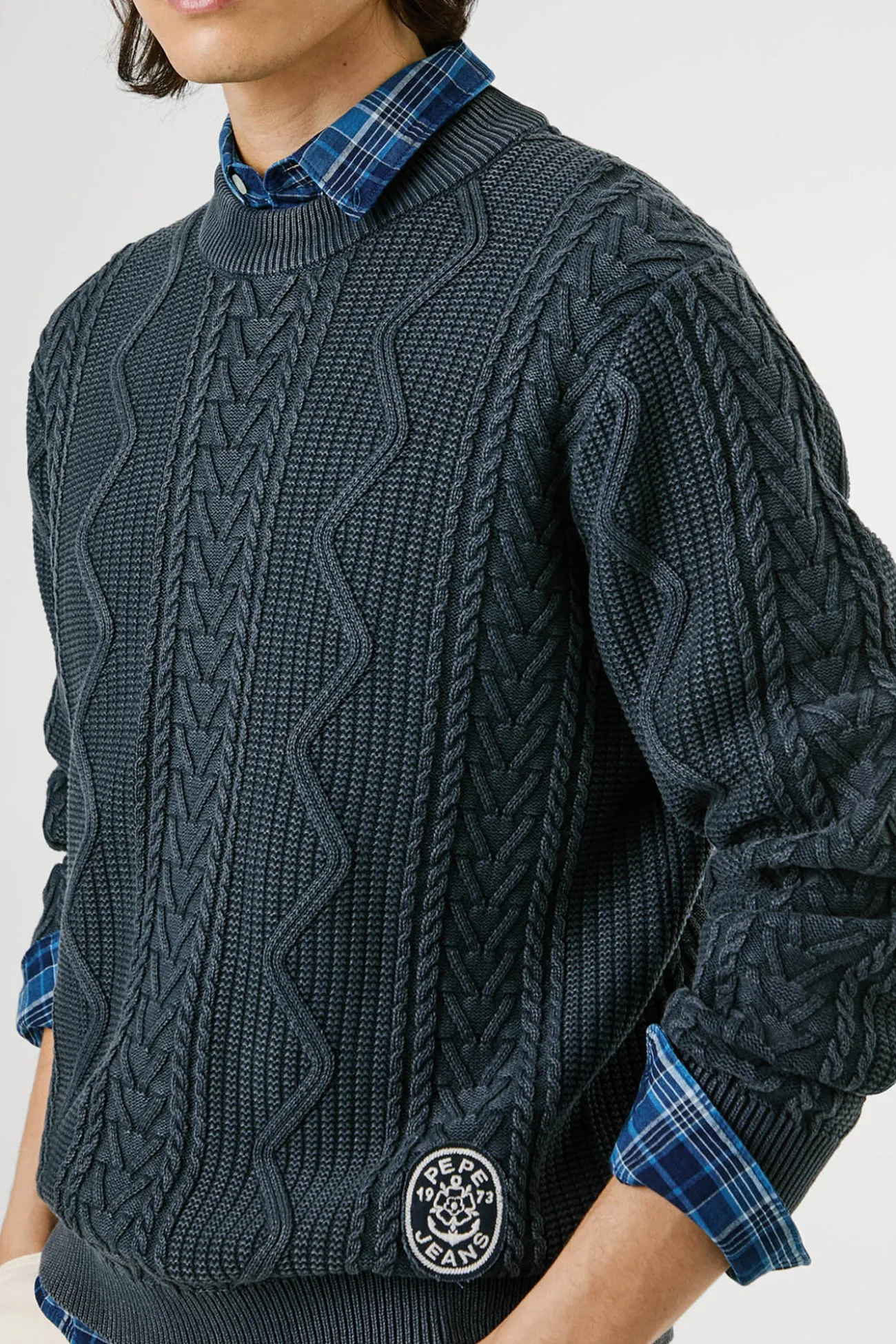Jersey Trenzado Cuello Redondo