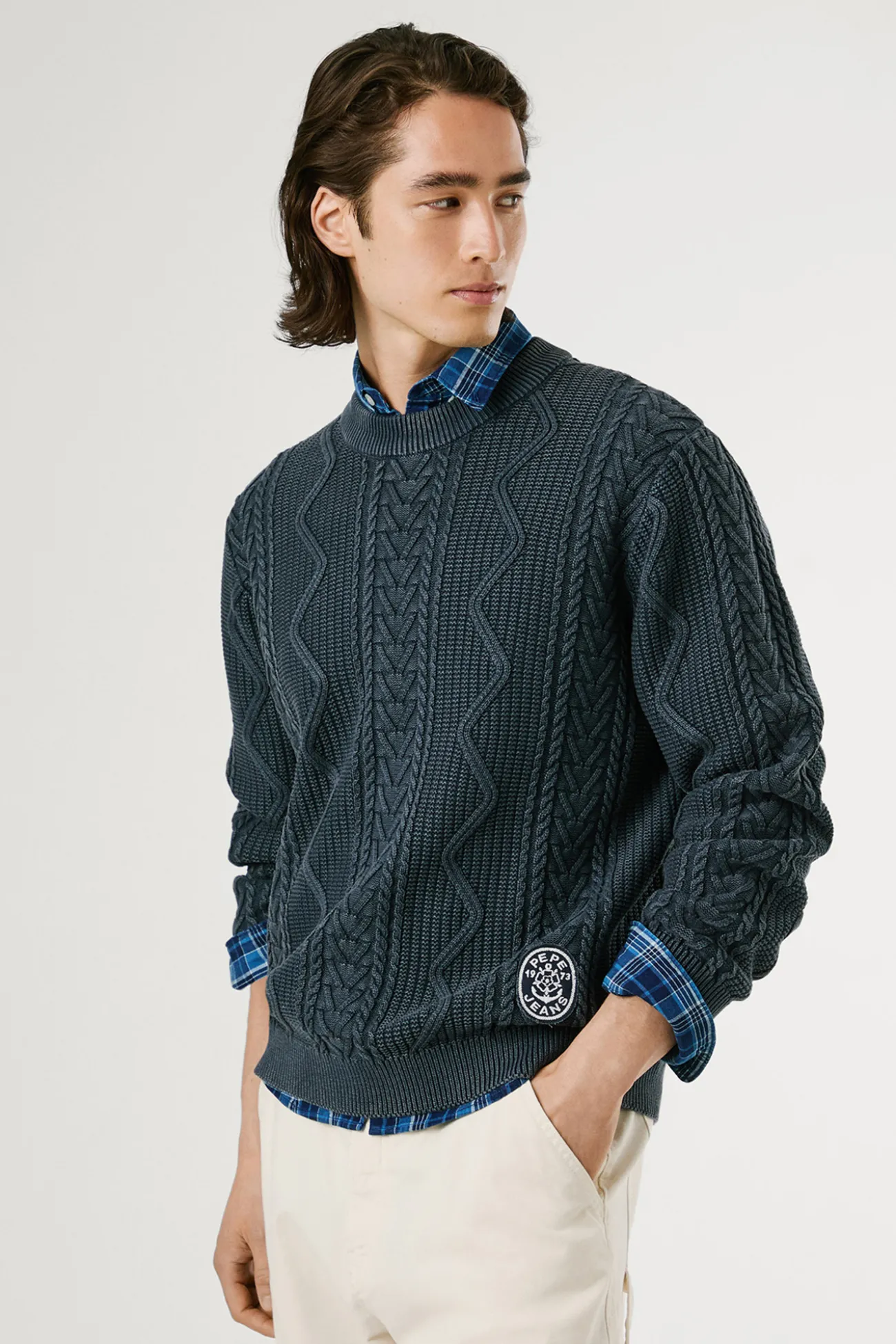 Jersey Trenzado Cuello Redondo