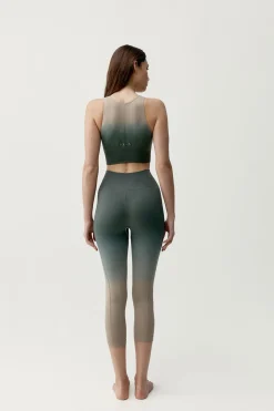 Leggings deportivos Dione verde y beige