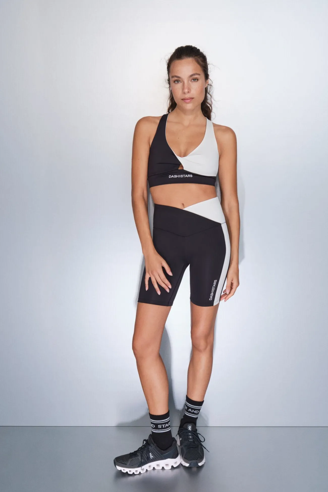 Leggings 4D STRETCH ciclista negro y blanco