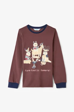 Pack de 2 pijamas de manga larga de algod&oacute;n Farm-Tastic para ni&ntilde;o