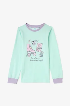 Pack de 2 pijamas de manga larga de algod&oacute;n Retro Toy para ni&ntilde;a