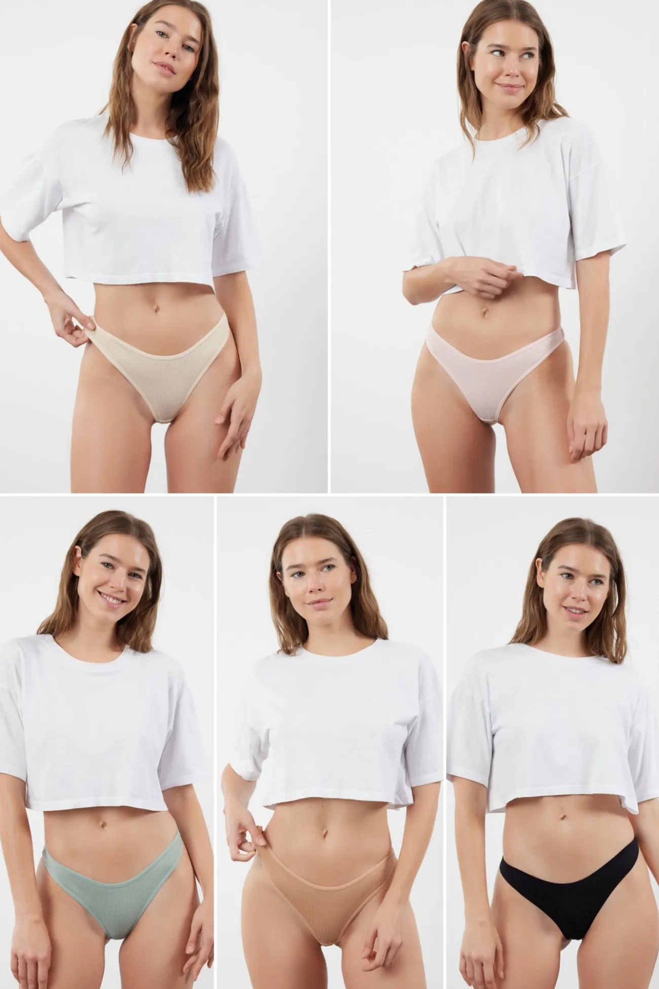 Pack de 5 tangas canalé