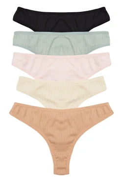 Pack de 5 tangas canalé