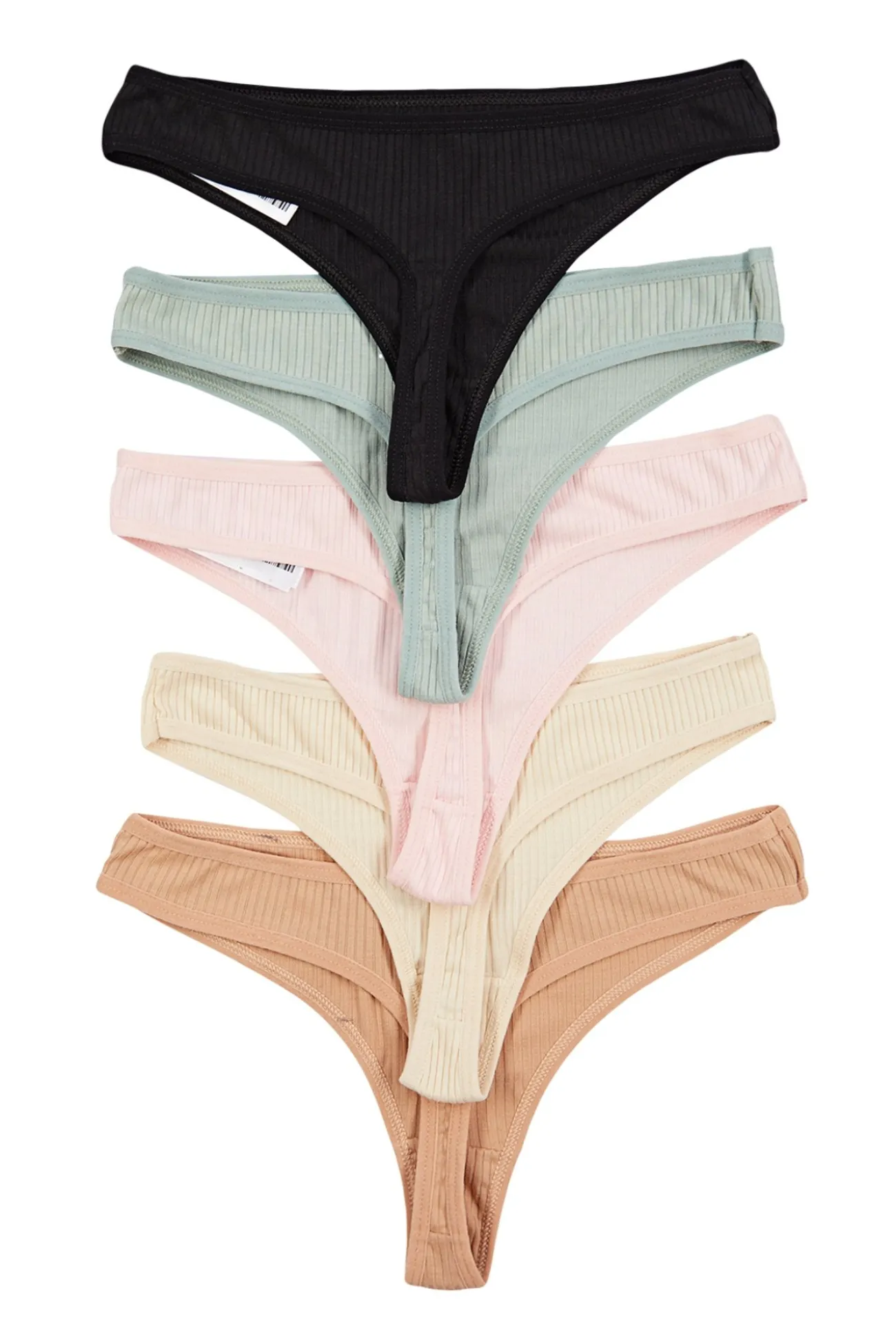 Pack de 5 tangas canalé