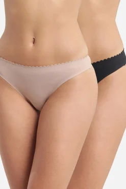Pack de 2 tangas de algod&oacute;n cortados al l&aacute;ser