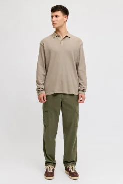 Pantalón cargo algodón tiro medio