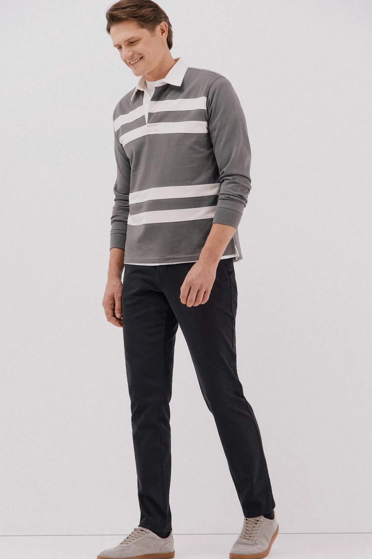 Pantalón chino print slim