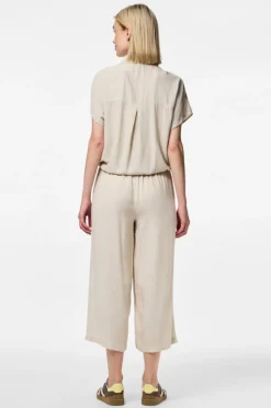 Pantal&oacute;n culotte de lino con cintura el&aacute;stica