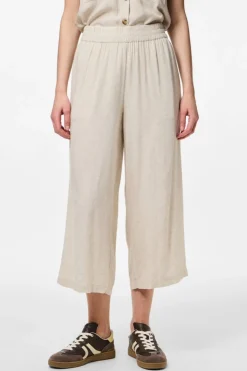 Pantal&oacute;n culotte de lino con cintura el&aacute;stica