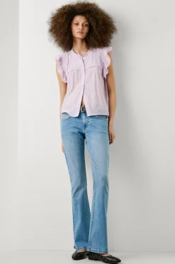 Pantal&oacute;n denim flare tiro bajo Pimlico