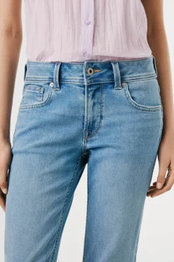 Pantal&oacute;n denim flare tiro bajo Pimlico