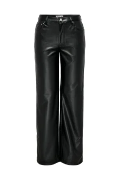 Pantal&oacute;n de polipiel wide leg