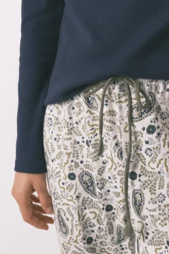 Pantal&oacute;n largo algod&oacute;n estampado Paisley