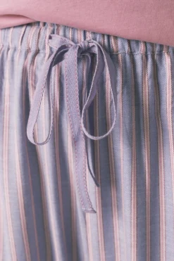 Pantal&oacute;n largo franela print rayas multicolor