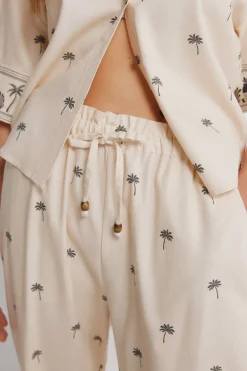 Pantal&oacute;n lino estampado