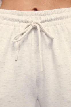 Pantalón recto ancho tacto suave gris