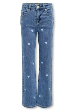 Pantalón vaquero bordado niña