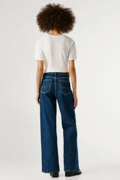 Pantal&oacute;n vaquero recto tiro ultra alto
