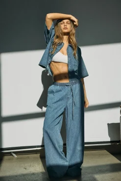 Pantal&oacute;n wide lazada
