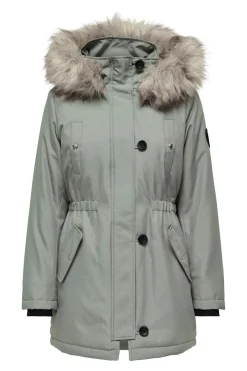 Parka con capucha con pelo