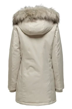 Parka con capucha con pelo