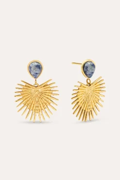 Pendientes Catalina Acero Ba&ntilde;o Oro