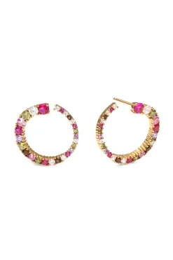 Pendientes Circle Estellar Ba&ntilde;o Oro