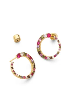 Pendientes Circle Estellar Ba&ntilde;o Oro