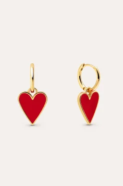 Pendientes Lovely Heart Baño Oro