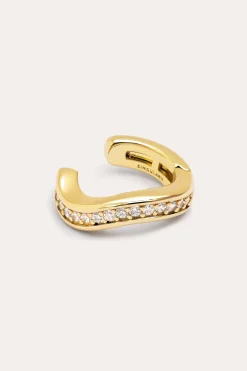 Pendiente Suelto Ear Cuff Hailey Ba&ntilde;o Oro