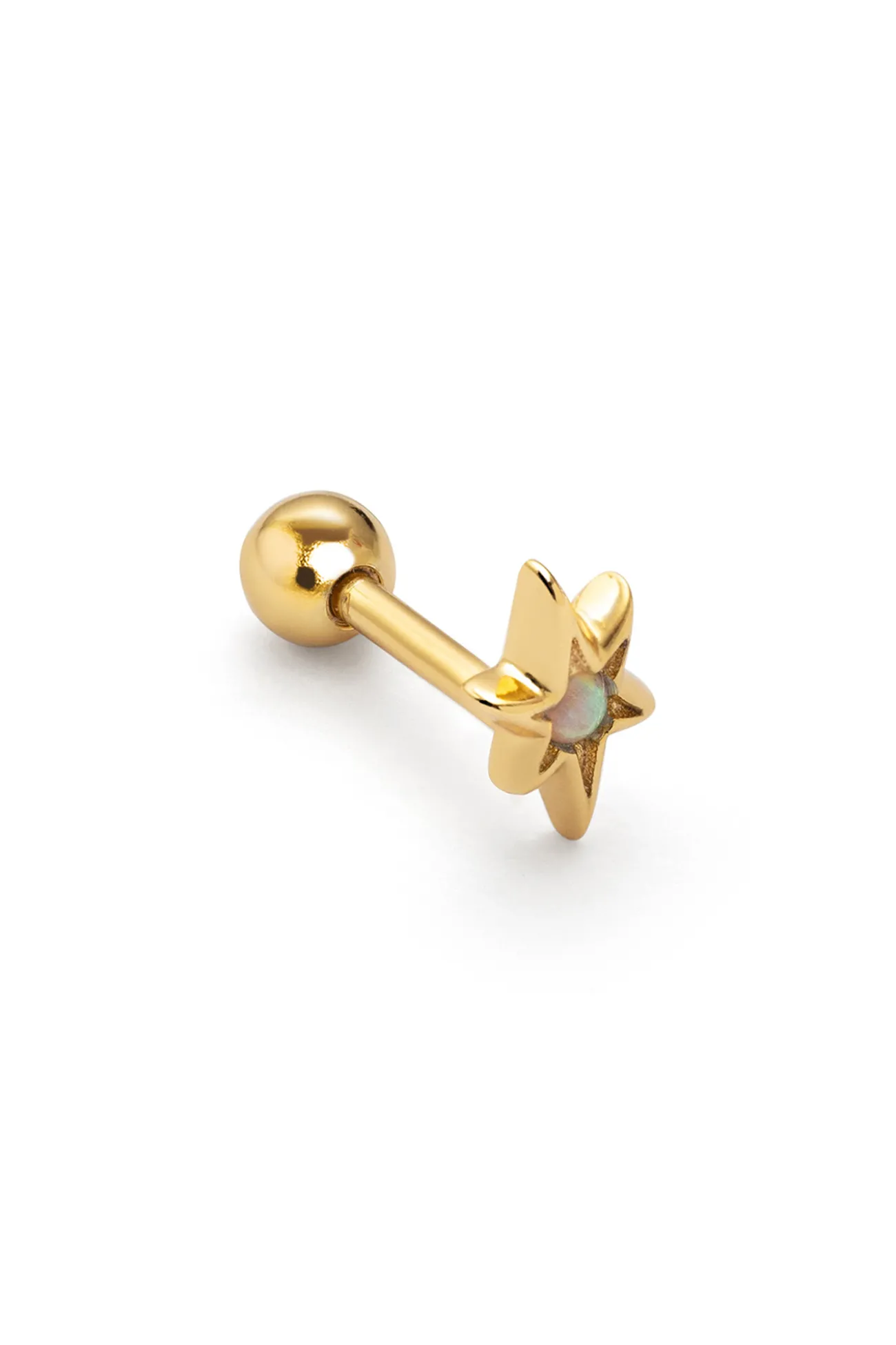 Pendiente Suelto Polaris Plata Baño Oro