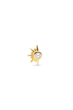 Pendiente Suelto Solar Plata Ba&ntilde;o Oro