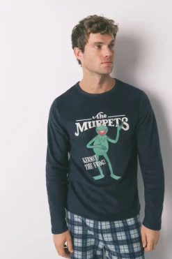 Pijama largo hombre polar azul Muppets