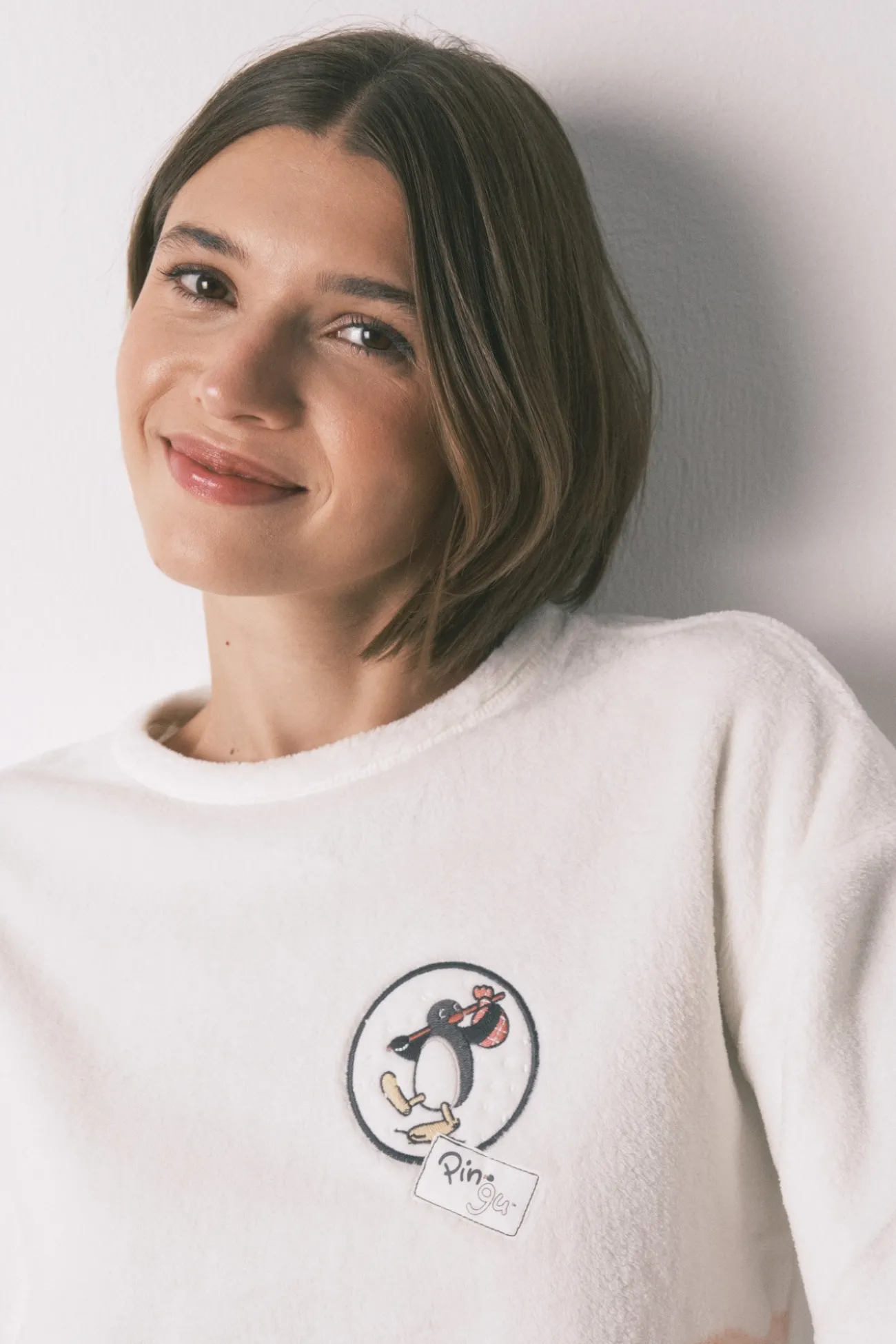 Pijama largo polar suave estampado Pingu