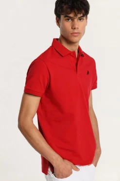 Polo de manga corta logo bordado