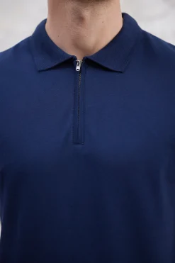Polo de manga corta y cremallera