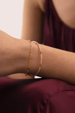 Pulsera Double Glam Acero B.Oro