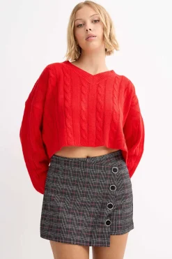 Skort Jacquard Botones