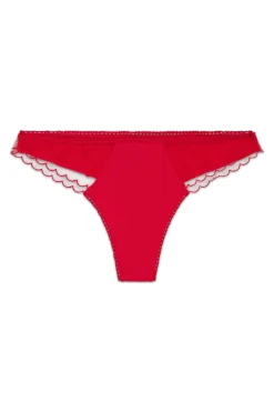 Tanga ancha tul rojo bordada